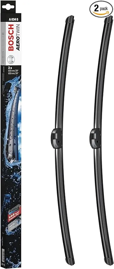 BOSCH 3397009034 AeroTwin OE Replacement Wiper Blades Driver & Passenger Side - Set of 2 (26" & 26") Side Lock 22mm