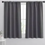 RYB Home Grey Blackout Curtains - Thermal Insulated Noise Reducing Energy Efficiency Small Window Decor for Kitchen Bedroom