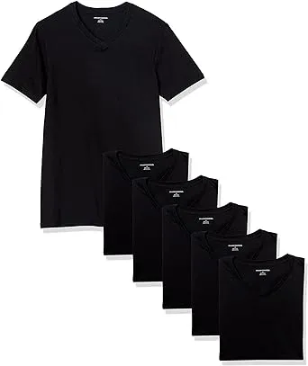 Amazon Essentials Men's V-Neck Undershirt, Pack of 6