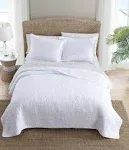 Tommy Bahama Solid Costa Sera Cotton Quilt, White, Twin