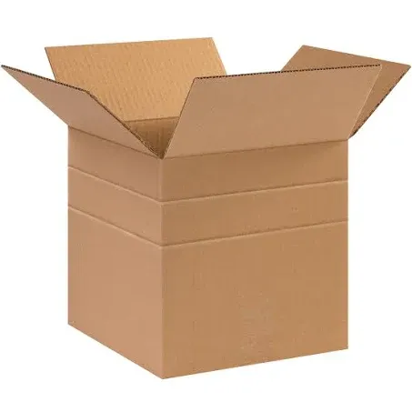 MyBoxSupply 10 x 10 x 10&#034; Multi-Depth Corrugated Boxes, 25 Per Bundle