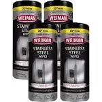 Weiman Stainless Steel Wipes - 30 / Canister - 4 / Carton - White