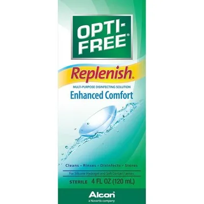 OPTI-FREE Replenish Disinfecting Contact Lens Solution for Daily Contact Lens Cleaning Use, 10 fl oz