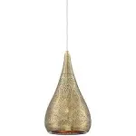 Possini Euro Design Safi Antique Brass Gold Mini Pendant Light 9" Wide Mid Century Modern Moroccan Style Fixture for Dining Room House Entryway Bedroom Kitchen Island Hallway High Ceilings