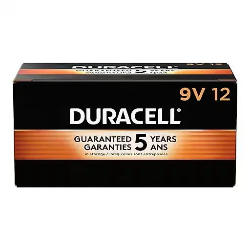 Duracell Coppertop 9V Alkaline Battery, 12/Pack (MN1604BKD)