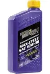 Royal Purple (06315-6PK Max-Cycle 10W-40 High Performance Synthetic Motorcycle Oil - 1 Quart, (Case of 6)