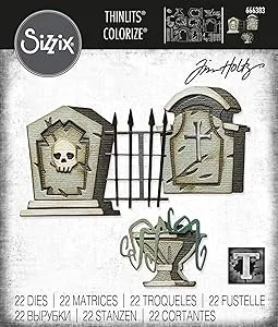 Tim Holtz COLORIZE Graveyard Sizzix Thinlits Cutting Dies Halloween 2023