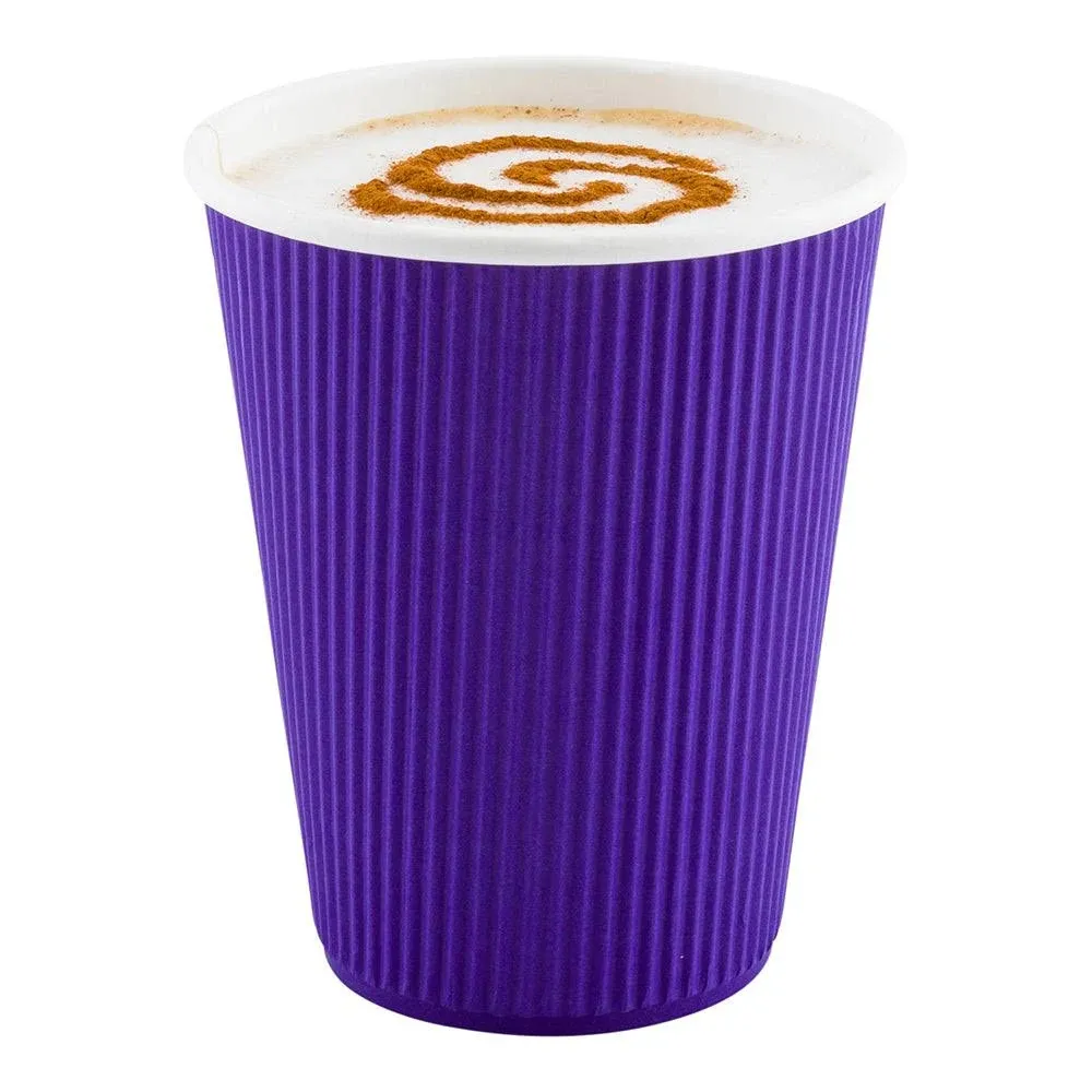 Restaurantware 12 Ounce Paper Coffee Cups 25 Ripple Wall Disposable Paper Cups ...