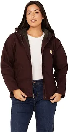 Carhartt Women's Washed Duck Sherpa Lined Jacket, XXL, Blackberry