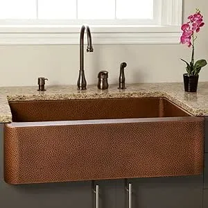 305572 Fiona 36" Farmhouse Single Basin Copper Kitchen Sink