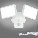 DLLT LED Motion Sensor Outdoor Light, 20W 6000K Plug in Security Lights 2 Adjust