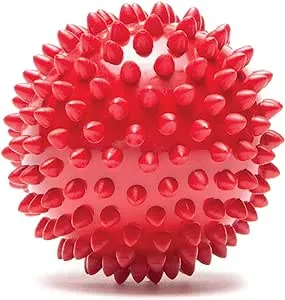 Pro-Tec Athletics High Density Spiky Massage Ball, Deep Tissue Massage Ball, Plantar Fasciitis Relief, Circulation Boosting Massage Ball, Arch and Heel Pain Relief, Portable, 3 Inch Diameter, Red