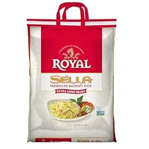 Royal Chef's Secret Sella Basmati Rice - Authentic Extra Long Grain Parboiled Basmati White Rice - 10 lb Bag