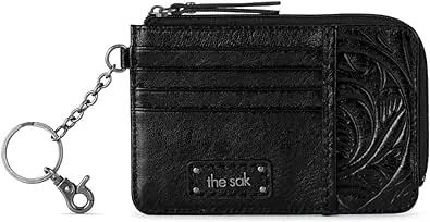 The Sak Iris Wallet in Leather, Elevated Card Holder with Keychain