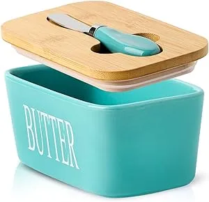 Hasense Butter Dish, Ceramic Butter Container with Lid Holds for Countertop ...