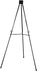 Quartet Easel, Aluminum, Heavy-Duty, Telescoping, 66" Max. Height, Supports 45 Lbs, Black (56EX)