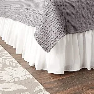 Greenland Home Cotton Voile Dust Ruffle, 18-inch L, White