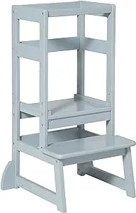 SDADI LT05G Mother's Helper Adjustable Height Kids Kitchen Step Stool, Gray