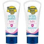 Banana Boat Simply Protect Tear Free, Reef Friendly Sunscreen Lotion for Baby, Broad Spectrum SPF 50, 25% Fewer Ingredients, 6 Ounces - Twin Pack