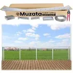 Muzata 6'6"-13' Complete Set Cable Railing System 36" Brushed Stainless Steel Cable Railing Post with Cable Rail Handrail Super Easy Length Adjustable Deck Railing for Level Section RCS2 LH4S