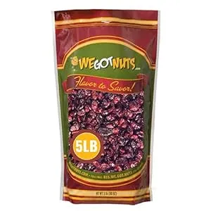 Dried Cranberries 5 Pounds (80oz) By We Got Nuts Sweetened Cranberries for Salads, Cooking, and Baking