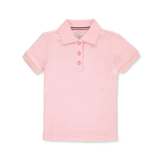 French Toast Girls School Uniform Short Sleeve Picot Collar Interlock Polo Shirt, Sizes 4-20 & Plus