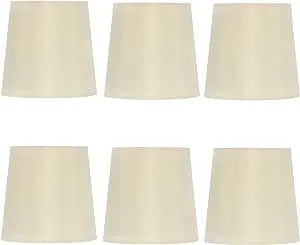 4 Inch Empire Clip on Chandelier Lampshade Replacement (Set of 6) (Cream)