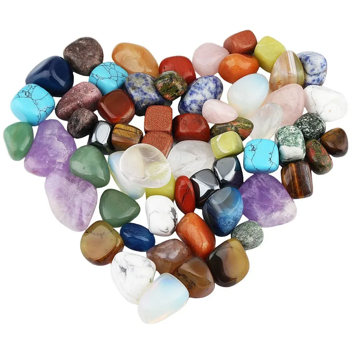 Rockcloud 1 lb Tumbled Polished Stones Gemstone Supplies for Wicca,Reiki,Healing Crystal,Assorted Stones