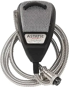 Astatic (302-10001SE) 636LSE 4-Pin Noise Canceling CB Microphone,XLR, Silver