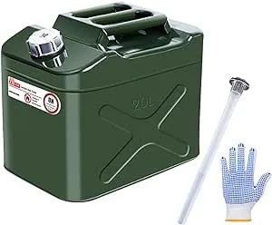 Jerry Can 5 Gal 20L Green Steel Gasoline Gas Fuel Tank Emergency Backup Military