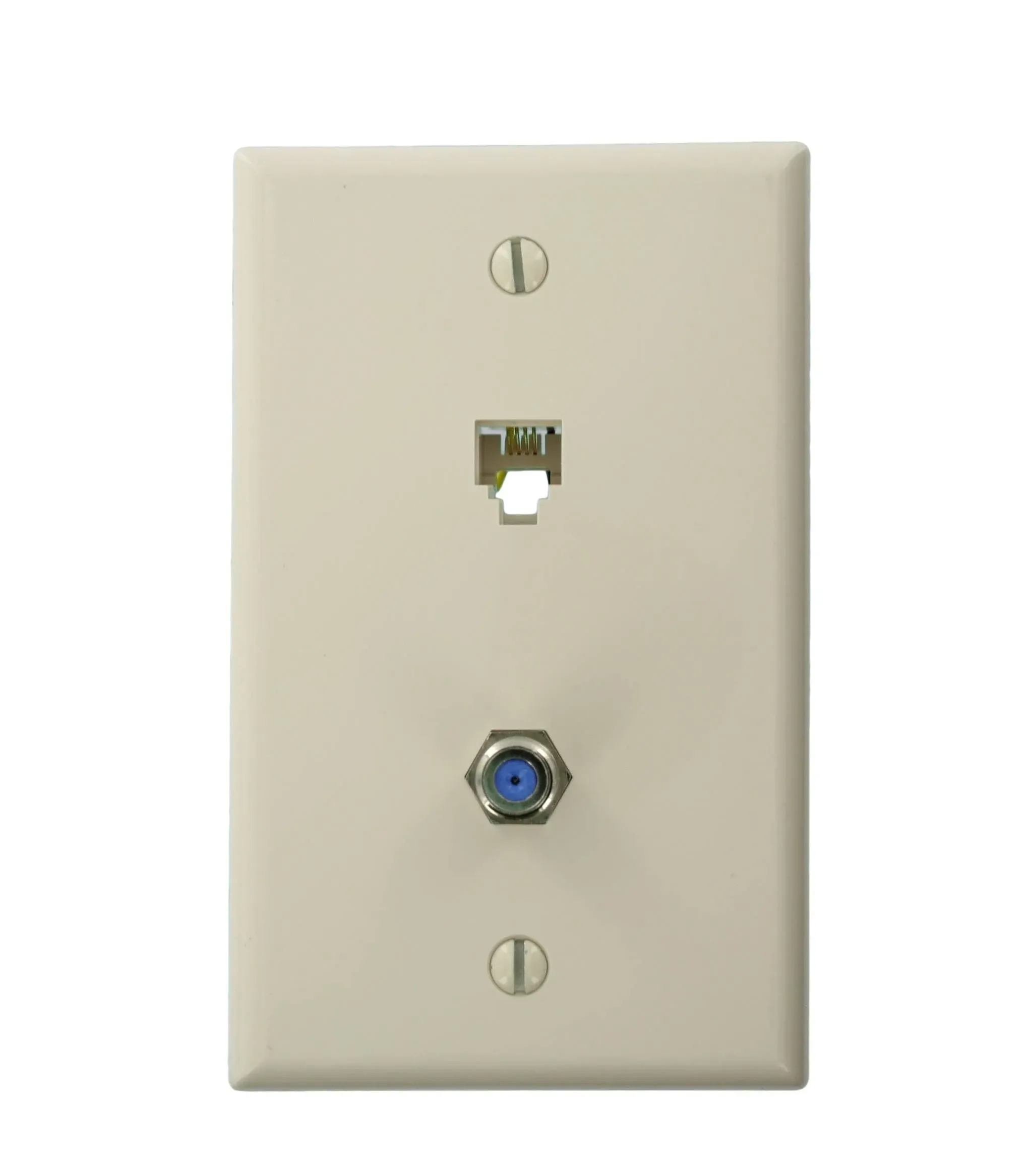 Leviton Standard Telephone Wall Jack 6-Position 4-Conducts X F Screw Terminal Light Almond (40259-T)