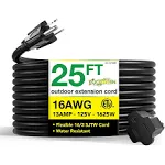 Gogreen Power 16/3 25' Gg-13725bk Heavy Duty Extension Cord Black