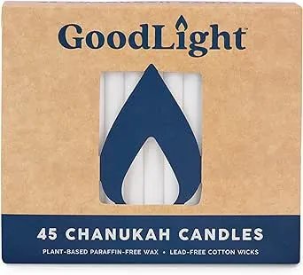 Rite Lite Premium Dripless Frosted Hanukkah Candles - Blue Shades Bulk Pack of 45 - Fits Most Menorahs Jewish Holiday Party Favors Accessories Decor