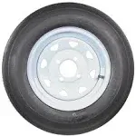 Trailer Tire On White Rim 530-12 5.30-12 5.30 x 12 Load C 4 Lug 12 x 4 Wheel