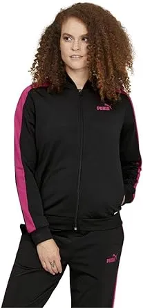 PUMA Women&#039;s Contrast Tricot Black and White Zipper Jacket XL