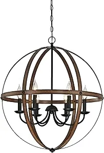 Westinghouse Stella Mira 6-Light Chandelier, Barnwood/Oil Rubbed Bronze