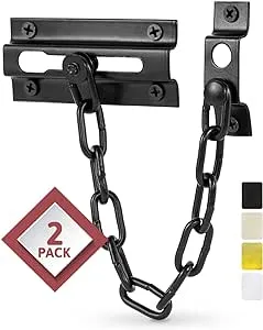 Jack N’ Drill Chain Door Guard with Lock - 2 Pack Chain Lock Door Locker