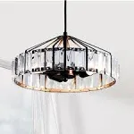 Farmhouse Chandeliers Black Crystal Modern Rustic Vintage Pendant Light Fixtures, Hanging Chandelier Ceiling for Dining Room Entryway Hallway Foyer Hallway Kitchen Island （ 3-Lights