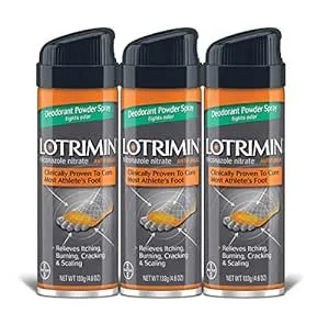 Lotrimin Athlete's Foot Deodorant Antifungal Powder Spray, Miconazole Nitrate 2%, Clinically Proven Effective Antifungal Treatment of Most AF, Jock Itch & Ringworm, 4.6 Ounce (Pack of 3)