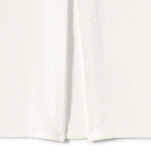 Lands' End California Basketweave Matelasse Bedskirt, White, Queen