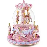 Mr.Winder Carousel Horse Snow Globe Gift Rotating Music Box Birthday Anniversary