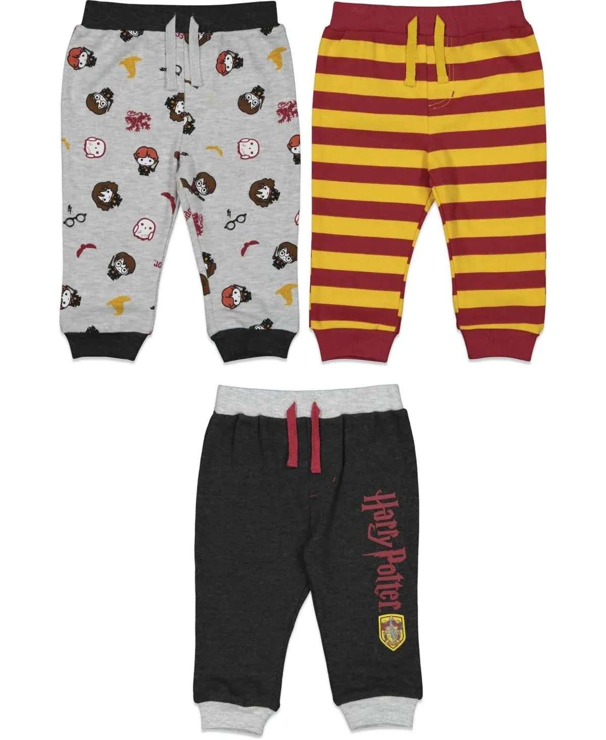 Harry Potter Infant Baby Boys 3 Pack Jogger Pants Gryffindor 18 Months