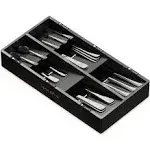 SpaceAid Bamboo Kitchen Utensil Drawer Organizer, 6 Slots, Black