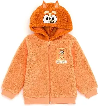 Bluey Cozy Sherpa Zip Up Cosplay Hoodie Toddler to Big Kid Sizes (2T - 10-12)