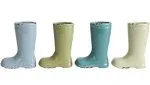 Creative Co-op Small Stoneware Boot Distressed Finishes (Set of 4 Colors) Vases ...