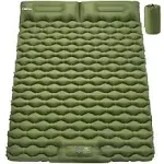 Double Sleeping Pad for Camping, 3.15'' Extra-Thick Inflatable Camping Pad 2 Person, Sleeping Mat Built-in Foot Pump & Pillow, Portable Camping Mattress for Backpacking, Hiking, Car Traveling