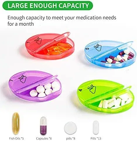 Monthly Pill Organizer,2 Times A Day,31 Day Pill Box,AM/PM Daily Pill Case Container with 35 Big Detachable Compartments Perfect for Travelling (2 Times a Day, Rainbow)