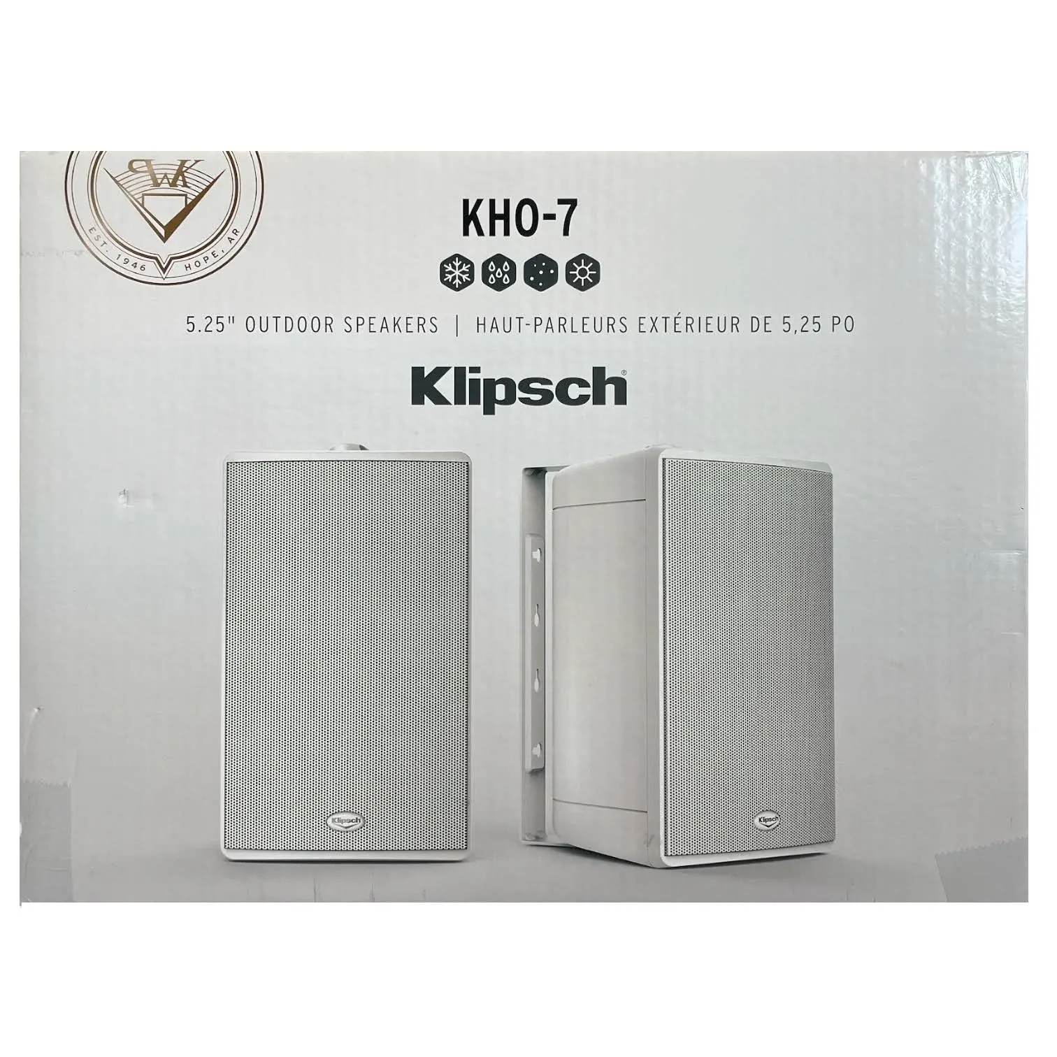 USED - Klipsch KHO-7 White Indoor Outdoor All-Weather Resistant - SPEAKERS ONLY