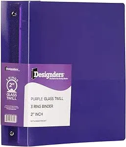 JAM PAPER Plastic 2 inch Binder - Purple 3 Ring Binder - Sold Individually