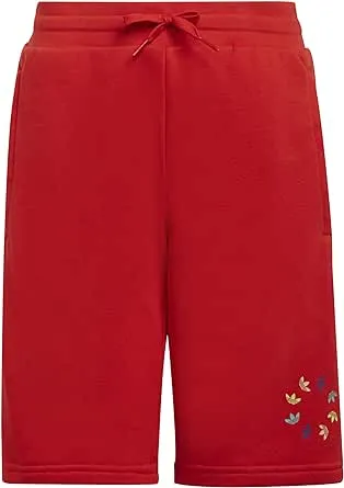 adidas Originals Trefoil Shorts Big Boys Large French Terry 9 Inch Vivid Red